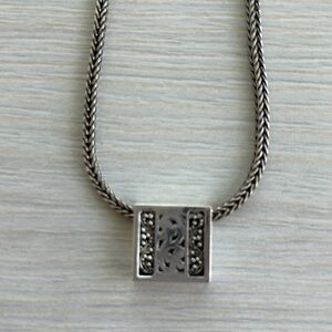 Lois Hill 925 Sterling Silver Scroll/Filigree Pendant Necklace Handmade Vintage